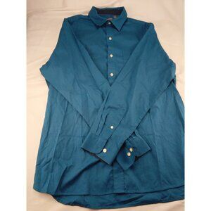 Mens Van Heusen  Blue Button Down Classic Fit  Shirt Size L Long Sleeves